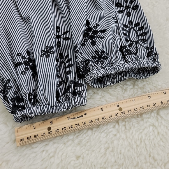 Vision 155 Striped Embroidered Sleeve Top Sz 14 - Picture 11 of 16